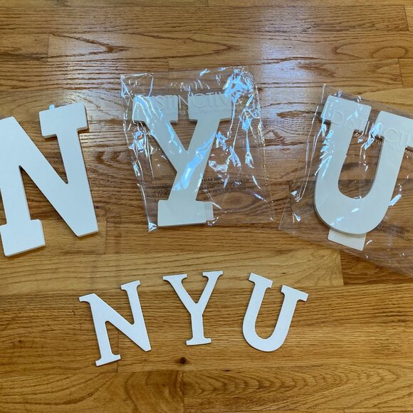 NYU Large Wooden Letters & Set of Cardboard Letters - Picture 1 of 12